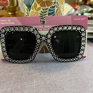 Black Rhinestone Sunglasses